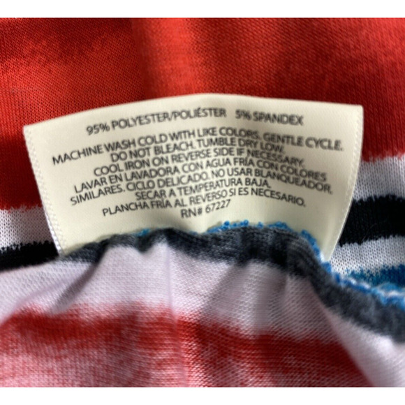 Bobbie Brooks Sundress Womens Plus Size 1X Red Blue Stripe Knit Beach Coverup - Picture 4 of 11